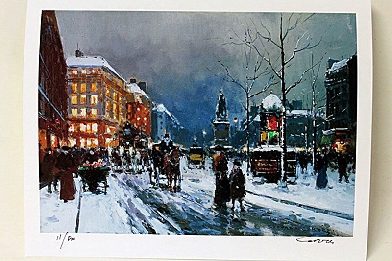 Limited Edition " Place de Clichy in Winter " by: Limited Edition in the manner of Edouard Cortès was born in Lagny, France on April 26, 1882. During his early lifetime, Paris was the center of the art world. Artist from across the globe traveled th