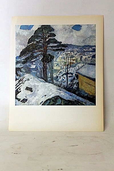 "Winter Landscape" Original Lithograph By Artist Munch.: Original Lithorgaph By Artist Munch. Painter Edvard Munch, born in 1863 in Löton, Norway, established a free-flowing, psychological-themed style all his own. His painting The Scream is one of the mos