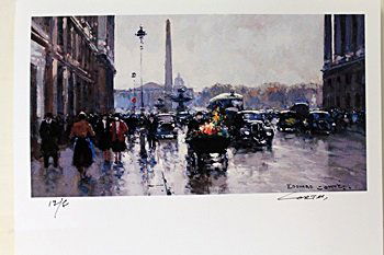 Limited Edition " Place de la Concorde" by Cortes.: Limited Edition attributed to Edouard Cortès was born in Lagny, France on April 26, 1882. During his early lifetime, Paris was the center of the art world. Artist from across the globe traveled there