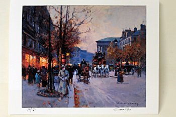 Limited Edition " Boulevard de la Madeleine, Fall III": Limited Edition attributed to Edouard Cortès was born in Lagny, France on April 26, 1882. During his early lifetime, Paris was the center of the art world. Artist from across the globe traveled there