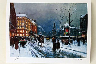 Limited Edition " Place de Clichy in Winter " by: Limited Edition attributed to Edouard Cortès was born in Lagny, France on April 26, 1882. During his early lifetime, Paris was the center of the art world. Artist from across the globe traveled there