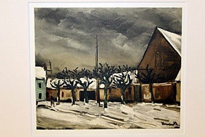 Lime Trees Under Snow 1952-by Vlamnick: Original Lithograph, Comes with COA 12" X 14"- Maurice de Vlaminck (4 April 1876 – 11 October 1958) was a French painter. Along with André Derain and Henri Matisse he is considered one of the princ