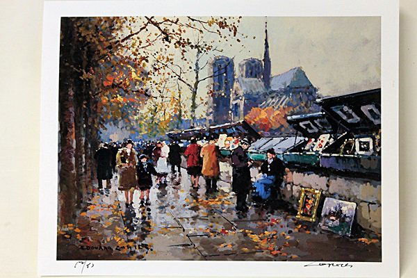 Limited Edition " Les Bouquinistes de Notre-Dame " by: Limited Edition in the manner of Edouard Cortès was born in Lagny, France on April 26, 1882. During his early lifetime, Paris was the center of the art world. Artist from across the globe traveled th