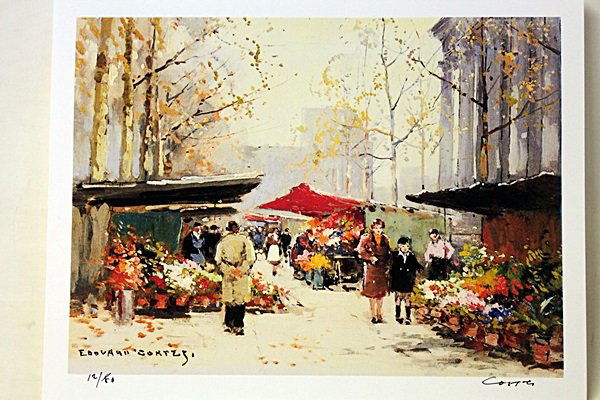 Limited Edition " Flower Seller At The Madeleine " by: Limited Edition in the manner of Edouard Cortès was born in Lagny, France on April 26, 1882. During his early lifetime, Paris was the center of the art world. Artist from across the globe traveled th