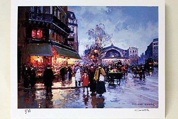 Limited Edition " Gare de l'Est " by Cortes.: Limited Edition in the manner of Edouard Cortès was born in Lagny, France on April 26, 1882. During his early lifetime, Paris was the center of the art world. Artist from across the globe traveled th