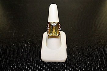 Unisex Very Fancy Yellow Gold over Silver Peridot &: Unisex Very Fancy Yellow Gold over Silver Peridot & Diamond Ring. Peridot approx 22 cts & Diamonds approx .65 ct VS1 color G.
