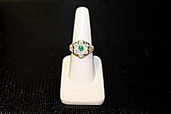 Beautiful 18kt Yellow Gold Colombian Emerald & Diamond: Beautiful 18kt Yellow Gold Colombian Emerald & Diamond Ring. Emerald approx .5 ct & Diamonds approx 2 cts VS1 color G.