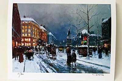 Limited Edition " Place de Clichy in Winter " by: Limited Edition attributed to Edouard Cortès was born in Lagny, France on April 26, 1882. During his early lifetime, Paris was the center of the art world. Artist from across the globe traveled there