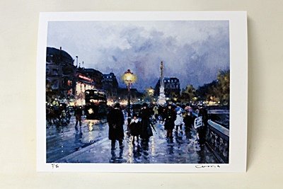 Limited Edition " Place du Chatelet " by Cortes.: Limited Edition attributed to Edouard Cortès was born in Lagny, France on April 26, 1882. During his early lifetime, Paris was the center of the art world. Artist from across the globe traveled there