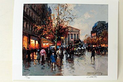 Limited Edition " Boulevard de la Madeleine, Fall I" by: Limited Edition attributed to Edouard Cortès was born in Lagny, France on April 26, 1882. During his early lifetime, Paris was the center of the art world. Artist from across the globe traveled there