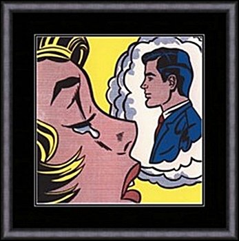 THINKING OF HIM BY ROY LICHTENSTEIN: LITHOGRAPH, IMAGE SIZE: 22 1/4X22 1/2", FRAMED; 32 7/16X 32 11/16"ALL ITEMS COME UNFRAMED, FRAMING AVAILABLE AT ADDITIONAL COST.