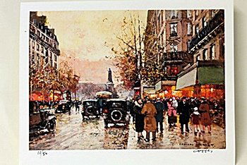 Limited Edition " Place de la Republique " by Cortes.: Limited Edition attributed to Edouard Cortès was born in Lagny, France on April 26, 1882. During his early lifetime, Paris was the center of the art world. Artist from across the globe traveled there