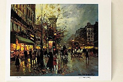 Limited Edition " Boulevard a Paris " by Cortes.: Limited Edition attributed to Edouard Cortès was born in Lagny, France on April 26, 1882. During his early lifetime, Paris was the center of the art world. Artist from across the globe traveled there