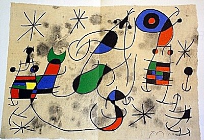 Joan Miro Original Signed Lithograph- "Unknown".: Lithograph, In the Manner of Joan Miro, bearing the Signature, Title "Unknown". Miro was the son of a watChmaking father and a goldsmith mother, he was exposed to the arts from a very young age. There