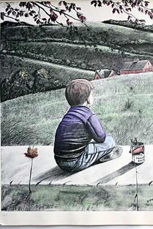 "TOMATO SOUP" BY THOMAS KERRY: "TOMATO SOUP" BY THOMAS KERRY, HAND SIGNED LIMITED EDITION SERIGRAPH, IMAGE SIZE: 23X29". ALL ITEMS COME UNFRAMED, HOWEVER FRAMING IS AVAILABLE AT ADDITIONAL COST. IN THE MANNER OF THOMAS KERRY, His p