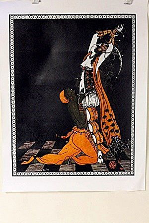George Barbier Lithograph: Attributed to George Barbier Limited Edition " Nijinsky as the Golden Slave in Sheherazade" Comes with COA.
