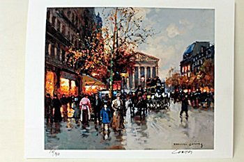 Limited Edition " Boulevard de la Madeleine, Fall I" by: Limited Edition attributed to Edouard Cortès was born in Lagny, France on April 26, 1882. During his early lifetime, Paris was the center of the art world. Artist from across the globe traveled there