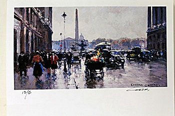 Limited Edition " Place de la Concorde" by Cortes.: Limited Edition attributed to Edouard Cortès was born in Lagny, France on April 26, 1882. During his early lifetime, Paris was the center of the art world. Artist from across the globe traveled there