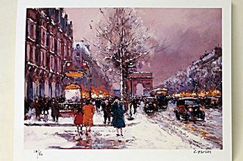 Limited Edition " Champus Elysees, Arc de Triomple" by: Limited Edition attributed to Edouard Cortès was born in Lagny, France on April 26, 1882. During his early lifetime, Paris was the center of the art world. Artist from across the globe traveled there