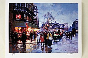 Limited Edition " Gare de l'Est " by Cortes.: Limited Edition attributed to Edouard Cortès was born in Lagny, France on April 26, 1882. During his early lifetime, Paris was the center of the art world. Artist from across the globe traveled there