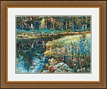 WILDERNESS WONDER BY LAU CHUN: LITHOGRAPH, IMAGE SIZE: 24X18 5/16" FRAMEDE SIZE: 34 9/16X28 7/8"ALL ITEMS COME UNFRAMED, FRAMING AVAILABLE AT ADDITIONAL COST.