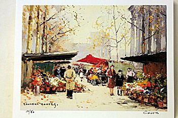 Limited Edition " Flower Seller At The Madeleine " by: Limited Edition attributed to Edouard Cortès was born in Lagny, France on April 26, 1882. During his early lifetime, Paris was the center of the art world. Artist from across the globe traveled there
