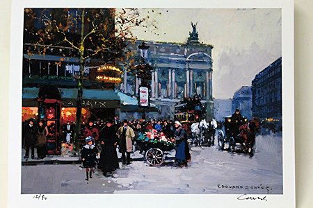 Limited Edition " Café de la Paix " by Cortes.: Limited Edition attributed to Edouard Cortès was born in Lagny, France on April 26, 1882. During his early lifetime, Paris was the center of the art world. Artist from across the globe traveled there
