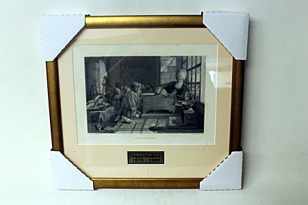 "A Turkish School" By Artist J.F. Lewis.: Original woodblock by Artist J.F. Lewis. John Frederick Lewis is the one of finest of the Orientalist painters. Because of his painstaking "Pre-Raphaelite" technique, his finished paintings are rare.