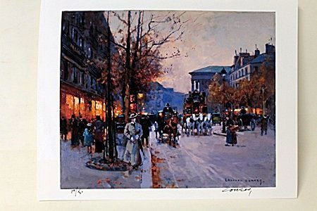 Limited Edition " Boulevvard de la Madeleine, Fall II": Limited Edition attributed to Edouard Cortès was born in Lagny, France on April 26, 1882. During his early lifetime, Paris was the center of the art world. Artist from across the globe traveled there