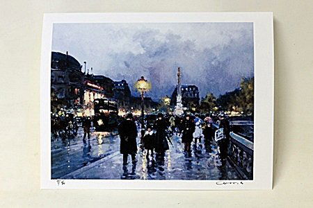 Limited Edition " Place du Chatelet " by Cortes.: Limited Edition attributed to Edouard Cortès was born in Lagny, France on April 26, 1882. During his early lifetime, Paris was the center of the art world. Artist from across the globe traveled there