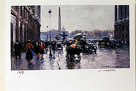Limited Edition " Place de la Concorde" by Cortes.: Limited Edition attributed to Edouard Cortès was born in Lagny, France on April 26, 1882. During his early lifetime, Paris was the center of the art world. Artist from across the globe traveled there