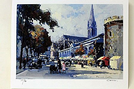 Limited Edition " Scene de Village " by Cortes.: Limited Edition attributed to Edouard Cortès was born in Lagny, France on April 26, 1882. During his early lifetime, Paris was the center of the art world. Artist from across the globe traveled there