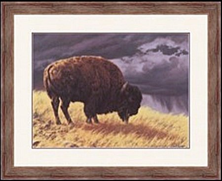 BUFFALO BY GREG BEECHAM: LITHOGRAPH, IMAGE SIZE: 26X19",, FRAMED: 37 1/8X30 1/8"ALL ITEMS COME UNFRAMED, FRAMING AVAILABLE AT ADDITIONAL COST.