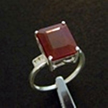 Genuine Ruby & Diamond Ring in Sterling Silver: 5.52 ctw. Genuine Ruby & Diamond Ring in Sterling Silver SIZE 7.5