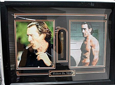 Framed Robert De Niro Memorabilia (52CO): Framed Robert De Niro Memorabilia 2 Robert De Niro pictures with cigar. Approx 19"x25" Each Item is Made one of a kind in the US to order and may vary slightly from image.