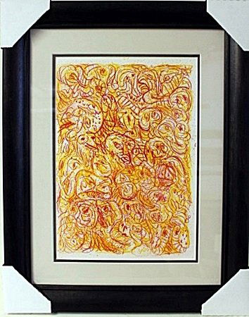 (ONE CENT LIFE portfolio) BY Pierre Alechinsky: Beautifully framed, double matted original lithograph from (One Cent Life) Published 1965 by Pierre Alechinsky (born 19 October 1927) is a Belgian artist. He has lived and worked in France since 1951.