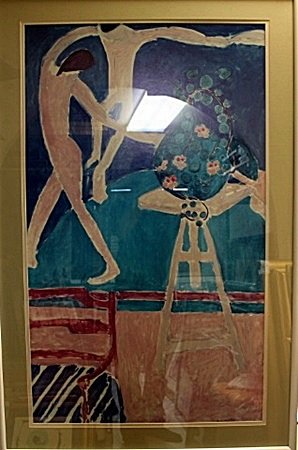 Framed By Matisse-Dance (94FO): Framed Attributed to Henri Matisse-Dance approx. 49"x32" Matisse was a French artist, known for his use of colour and his fluid and original draughtsmanship. He was a draughtsman, printmaker, and scul