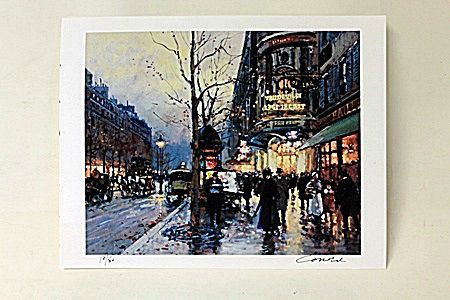Limited Edition " Theatre du Vaudeville " By Cortes.: Limited Edition By Edouard Cortès was born in Lagny, France on April 26, 1882. During his early lifetime, Paris was the center of the art world. Artist from across the globe traveled there to study a