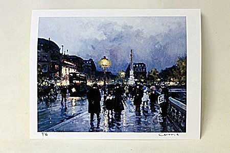Limited Edition " Place du Chatelet " By Cortes. (30O): Limited Edition By Edouard Cortès was born in Lagny, France on April 26, 1882. During his early lifetime, Paris was the center of the art world. Artist from across the globe traveled there to study a