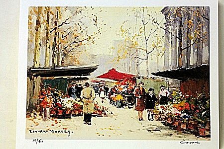 Limited Edition " Flower Seller At The Madeleine " By: Limited Edition By Edouard Cortès was born in Lagny, France on April 26, 1882. During his early lifetime, Paris was the center of the art world. Artist from across the globe traveled there to study a