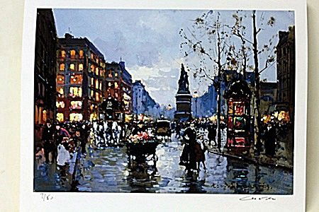 Limited Edition " Place de Clichy " By Cortes. (31O): Limited Edition By Edouard Cortès was born in Lagny, France on April 26, 1882. During his early lifetime, Paris was the center of the art world. Artist from across the globe traveled there to study a