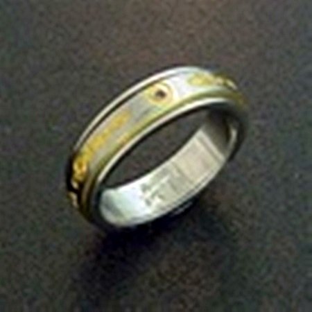TITANIUM & DIAMOND ROTATING BAND RING: TITANIUM & DIAMOND ROTATING BAND RING SIZE 7