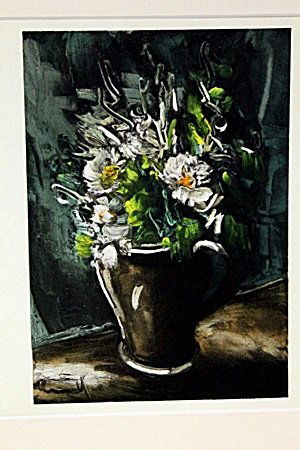 Flower In Stoneware 1951-by Vlaminck: Original Lithograph, Comes with COA 12" X 14"- Maurice de Vlaminck (4 April 1876 – 11 October 1958) was a French painter. Along with André Derain and Henri Matisse he is considered one of the princ