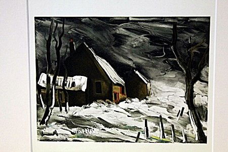 La Maladrerie Under Snow 1956-by Vlamnick: Original Lithograph, Comes with COA 12" X 14"- Maurice de Vlaminck (4 April 1876 – 11 October 1958) was a French painter. Along with André Derain and Henri Matisse he is considered one of the princ