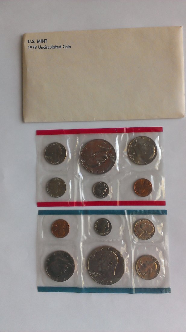 1978 Uncirculated U.S. Mint Coin Set: The U.S. Mint began offering uncirculated mint sets for sale to collectors over 60 years ago. The number of uncirculated “business strike” coins included in each set varies from year to year. In c