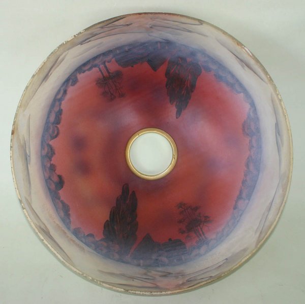Vintage Reverse Painted Table Lamp Attr. Phoenix - 4