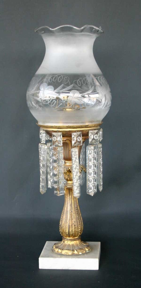 Victorian Astral Lamp With Cut Glass Shade