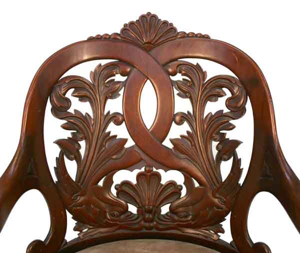 American Victorian Mahogany Carved Armchair - 3