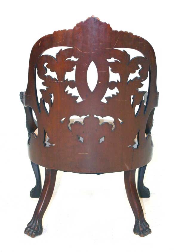 American Victorian Mahogany Carved Armchair - 5