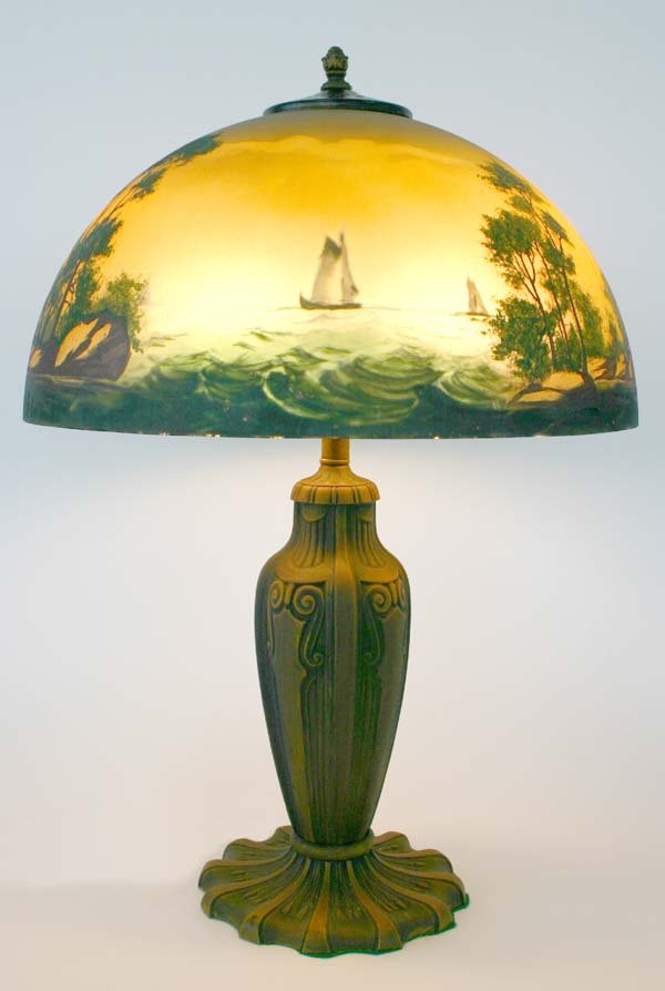 Pittsburg Reverse And Obverse Painted Lamp - 2